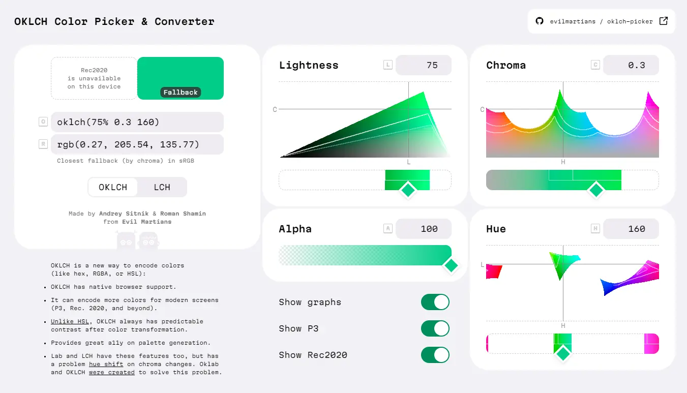 OKLCH color gamut matching