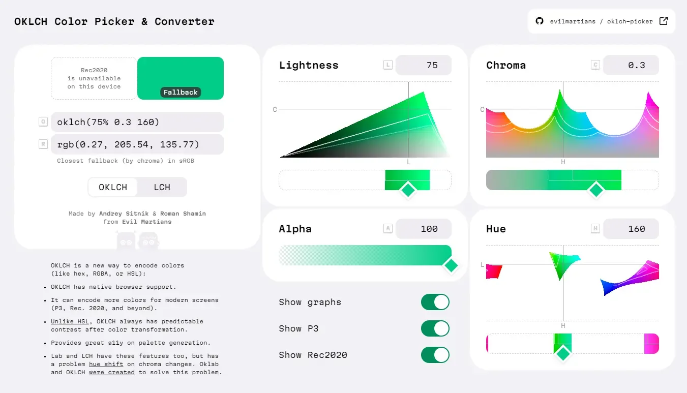 OKLCH color gamut matching